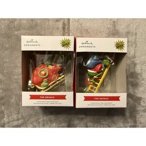 (2) Hallmark Ornament Dr. Seuss Grinch Collectible Ornaments 2024/2025